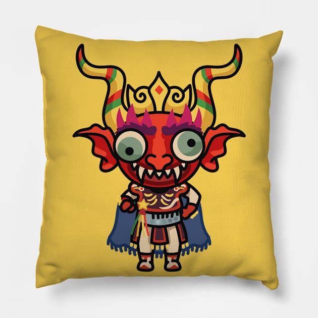 Cute Bolivian Devil Cartoon Pillow by SLAG_Creative