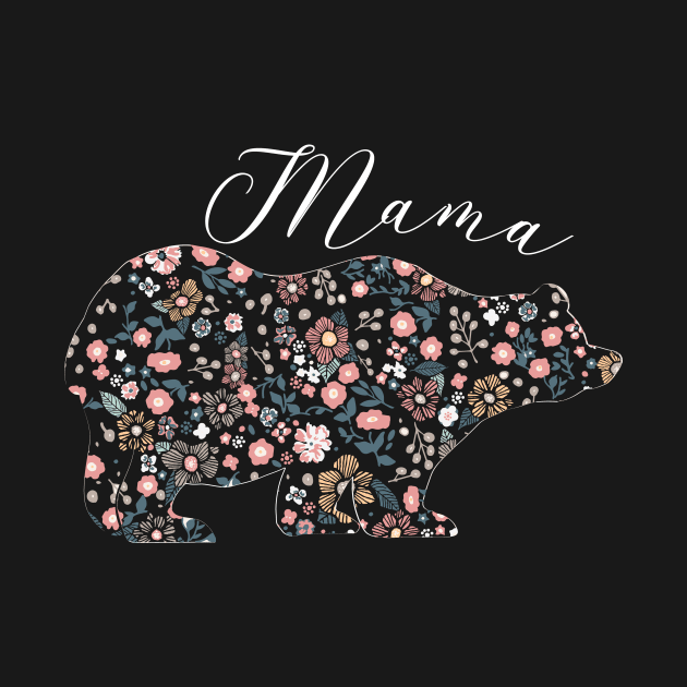 Mama Bear Floral Mom Graphic Design by Ligret