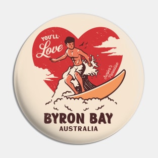 Vintage Surfing You'll Love Byron Bay, Australia // Retro Surfer's Paradise Pin