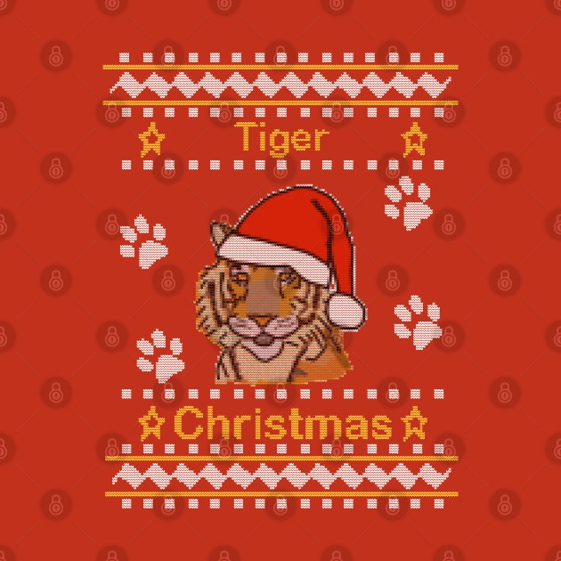 Ugly Christmas Sweaters Tiger by ellenhenryart