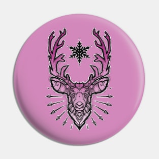 pink deer head Pin