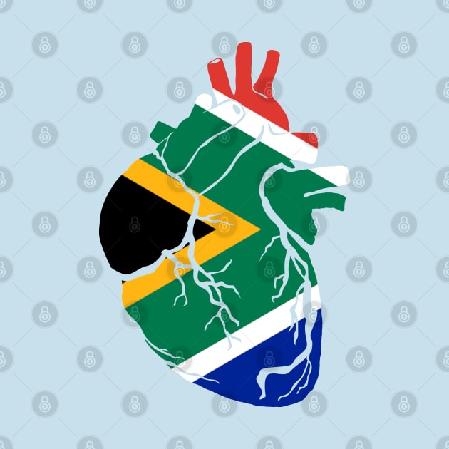 Anatomical heart design, South Africa flag by Bun Art Store