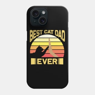 Best Cat Dad Ever Vintage Retro Sunset Phone Case