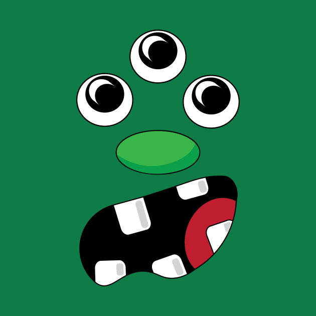 Silly Monster Face T-Shirt | Three Eyes by TeesByJay