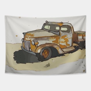 Antique Ford Flatbed Truck Tapestry