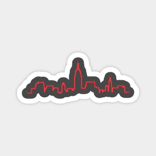 Neon NYC Skyline Magnet