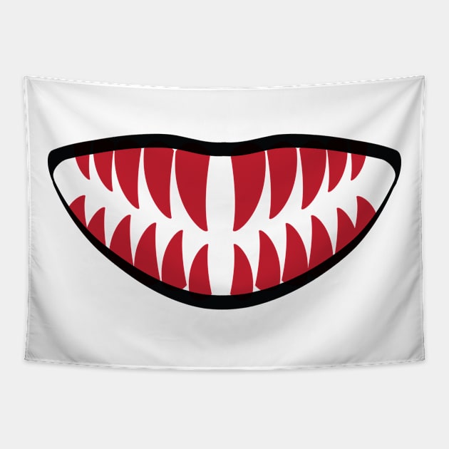 scary teeth face mask Tapestry by PIIZ