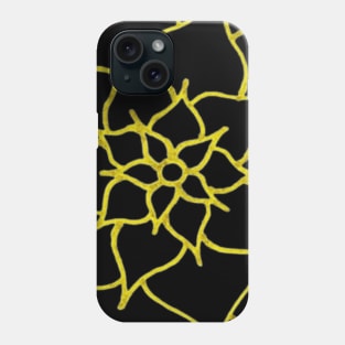 Blooming Gold Flower (Black) Phone Case