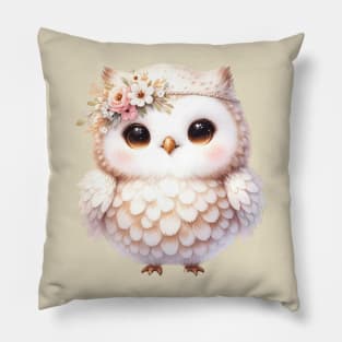 Boho Baby Owl Boho Babies A Watercolor Celebration Pillow