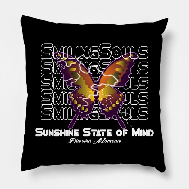 Smiling Souls Positive Forever for men and women Butterfly Bliss Embracing Positivity Pillow by Mirak-store 