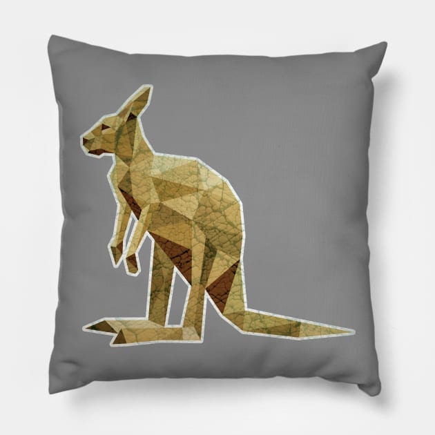 Kangaroo Lowpoly Pillow by tsign703