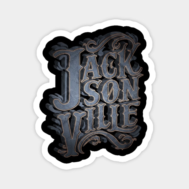 Jacksonville Florida Vintage Handlettering Magnet by MarkusShirts