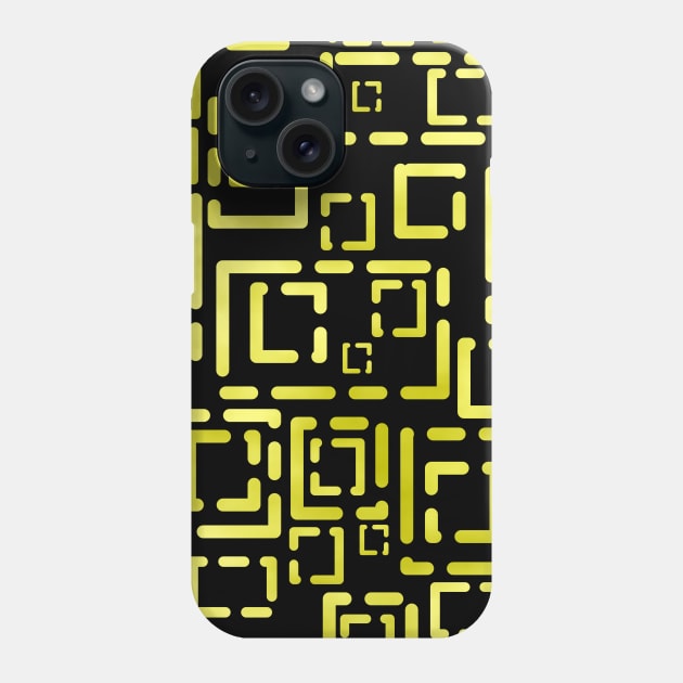 Nested and Stacked Gold Blocks on Black Phone Case by ArtticArlo