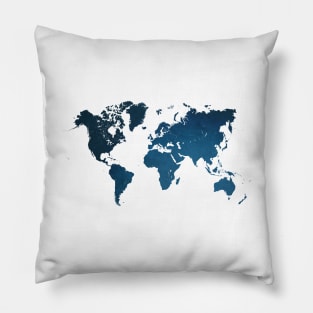 world map blue #map #worldmap Pillow