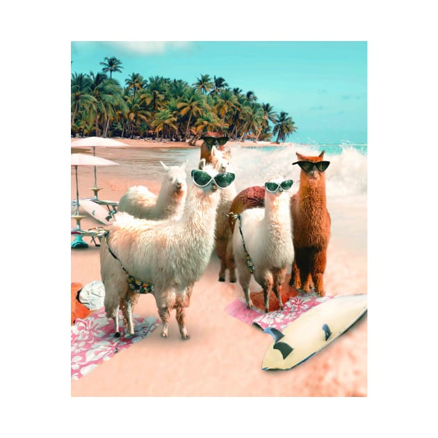 Funny Llama Beach by Random Galaxy