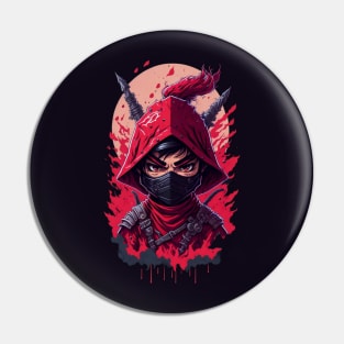 evil ninja man face Pin