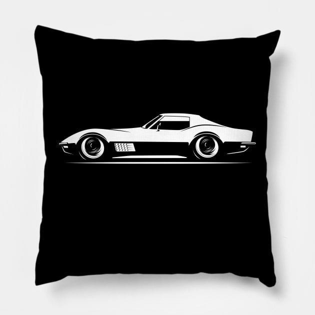 1968-1982 Corvette C3 Pillow by fourdsign