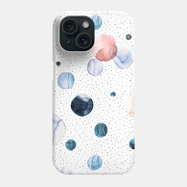 Speckled watercolor dots Phone Case by ninoladesign