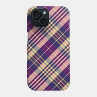 Purple, Gold and Blue Tartan Pattern Rotated Phone Case