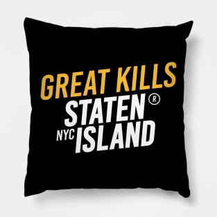 Great Kills - Staten Island, New York City - Modern Cursive Minimal Design Pillow