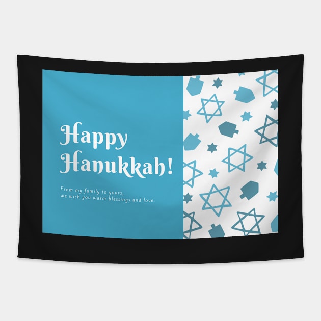 Star of David & Dreidle Hanukkah Card Tapestry by stickersbyjori