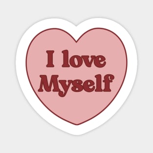 I love myself heart aesthetic dollette coquette pink red Magnet