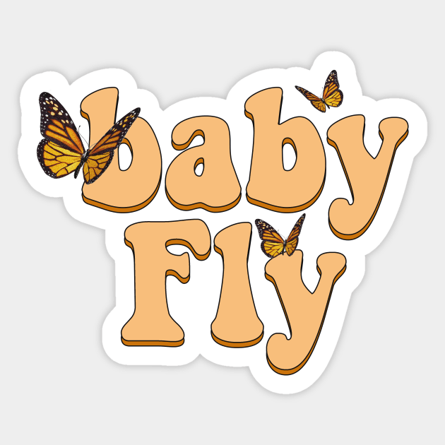 Pretty Butterfly Flying Sticker
