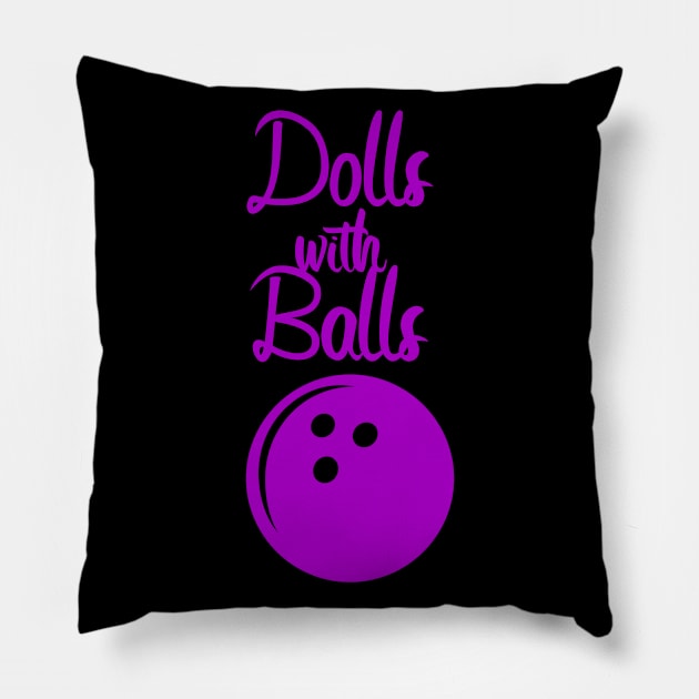 Bowling Dolls and balls Pillow by maxcode