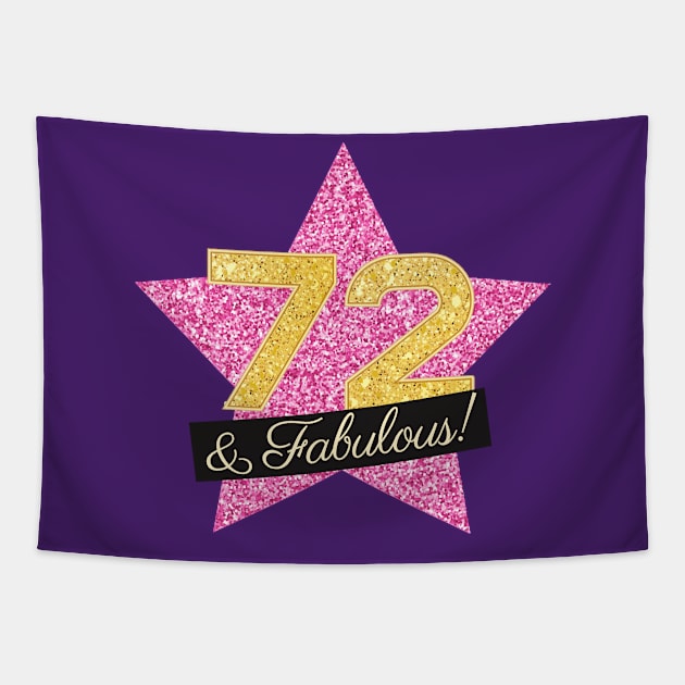 72nd Birthday Gifts Women Fabulous - Pink Gold Tapestry by BetterManufaktur