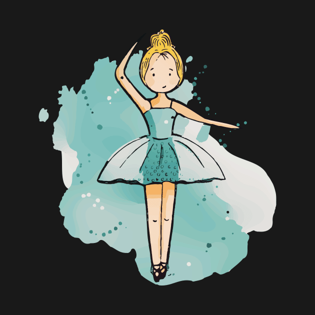 Cute ballerina girl with blue tutu by Sissely