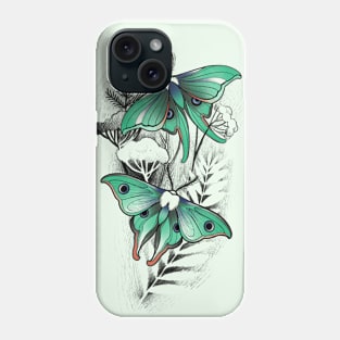 Emerald moths Phone Case