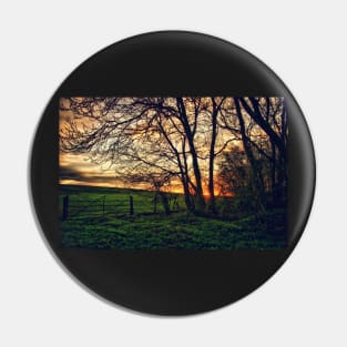 English Countryside Sunset HDR Pin