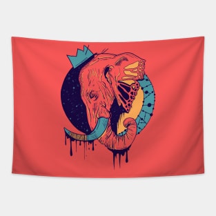 Retro Triad Royal Elephant Tapestry