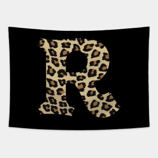 Letter R Leopard Cheetah Monogram Initial Tapestry