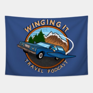 Winging It Travel Podcast Logo Tapestry