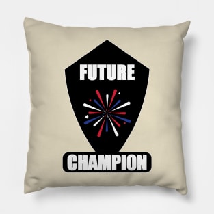 future champion text on black for gamers Pillow