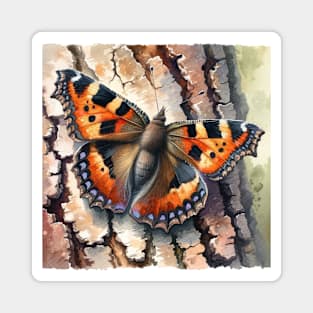 Pop Large Tortoiseshell - Watercolor Butterfly Magnet