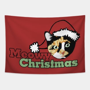 Meowy Christmas Calico cat catmas Tapestry