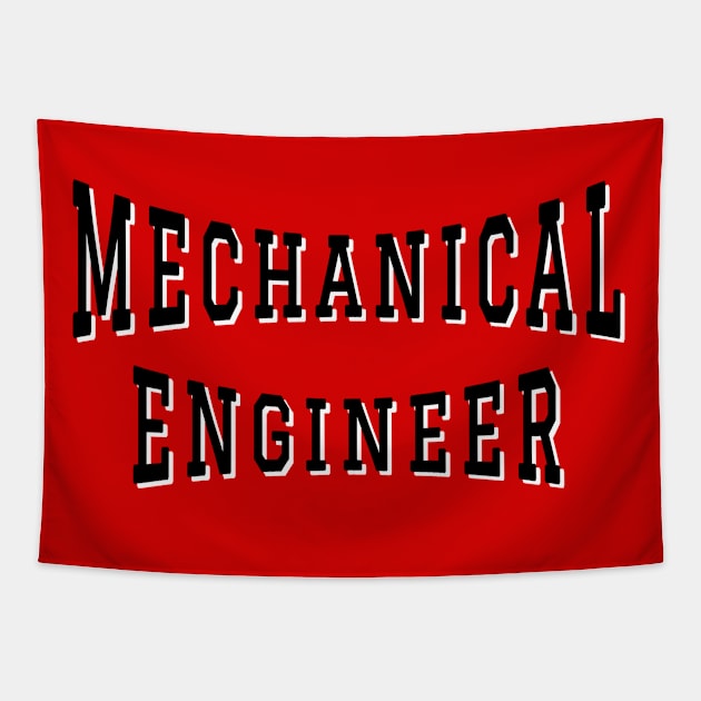 Mechanical Engineer in Black Color Text Tapestry by The Black Panther