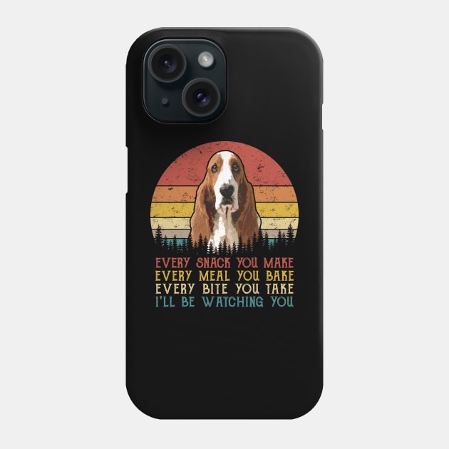 Retro Basset Hound Every Snack You Make Every Meal You Bake Phone Case by SportsSeason