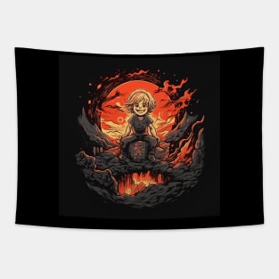 Girl in hell Tapestry
