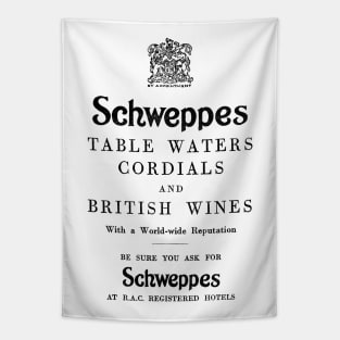 Schweppes - Table Waters, Cordials and British Wines - 1939 Vintage Advert Tapestry