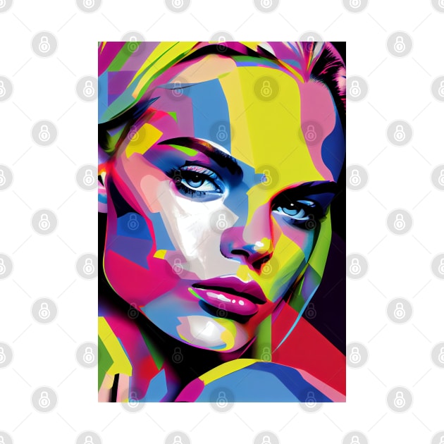 Colorful pop art style woman portrait by loucaski