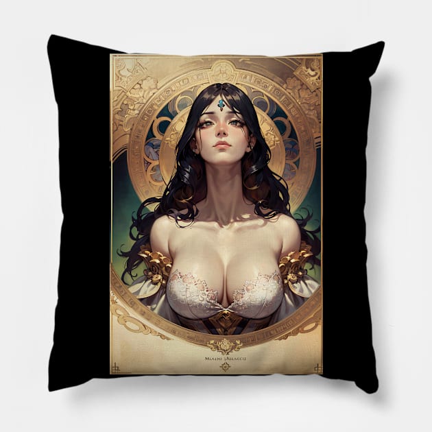 Artistic Anime Girl Pillow by Elijah101