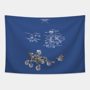 Mars Rovers and Flyer Tapestry