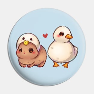 Bunny and Ducky Pin