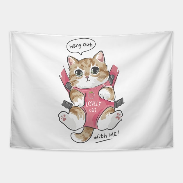 Hangout With Cat Tapestry by Wagum Std