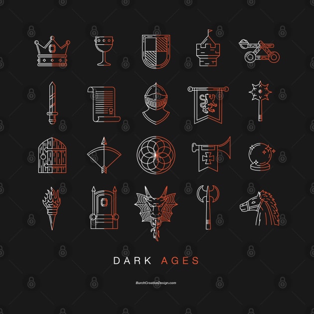 Dark Ages Knight Theme Symbols Icons by BurchCreativeDesign