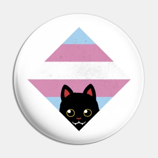 Peeking Cat Trans Square Flag by Tobe Fonseca Pin