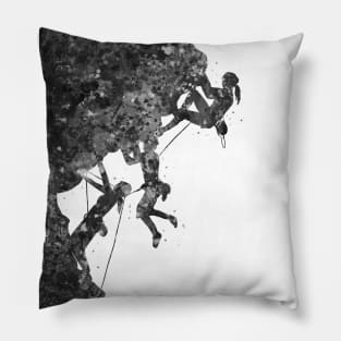 Climber friendship black and white Pillow